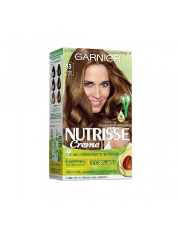 TINTURA PERMANENTE NUTRISSE 53 CASTANHO CLARO DOURADO GARNIER