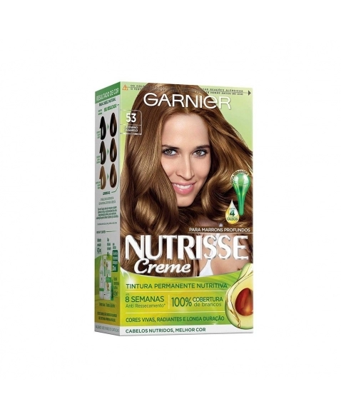 TINTURA PERMANENTE NUTRISSE 53 CASTANHO CLARO DOURADO GARNIER