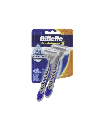 APARELHO DE BARBEAR MASCULINO P&G GILLETTE PRESTOBARBA 3COM 2UN