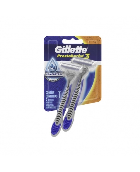 APARELHO DE BARBEAR MASCULINO P&G GILLETTE PRESTOBARBA 3COM 2UN