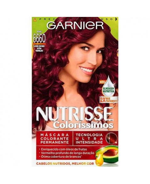 TINTURA NUTRISSE COLORISSIMOS ROUGE 6660 LOURO ESCURO ULTRA VERMELHO GARNIER