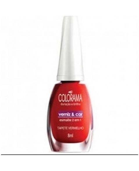 ESMALTE VERNIZ E COR TAPETE VERMELHO 8ML COLORAMA