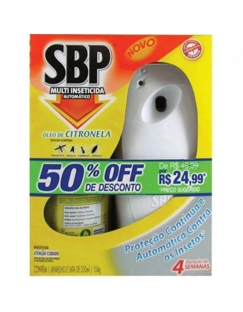 MULTI-INSETICIDA AUTOMÁTICO ÓLEO DE CITRONELA SBP CAIXA 250ML