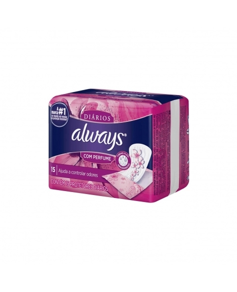 ABSORVENTE EXTERNO P&G ALWAYS SEM ABAS COM PERFUME PACOTE 15 UNIDADES