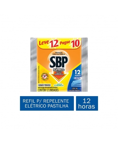 INSETICIDA SBP 12HS CITRONELA REFIL LEVE 12 PAGUE 10