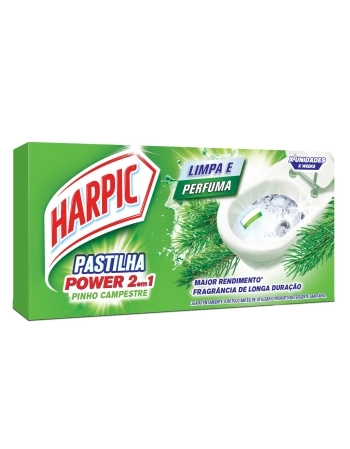 HARPIC PASTILHA ADESIVA 2 EM 1 PINHO 3PCT DE 3UN COM 9G CADA