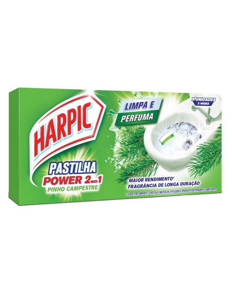 HARPIC PASTILHA ADESIVA 2 EM 1 PINHO 3PCT DE 3UN COM 9G CADA