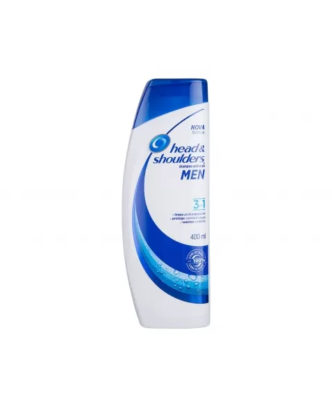 SHAMPOO ANTICASPA HEAD & SHOULDERS MEN 3 EM 1 FRASCO 400ML