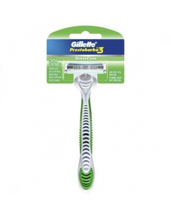 APARELHO DE BARBEAR GILLETTE PRESTOBARBA 3 SENSECARE COM 4 UNIDADES