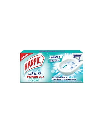 DETERGENTE SANITÁRIO PASTILHA ADESIVA CLORO HARPIC 3 UNIDADES DE 9 GR