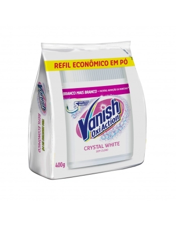 TIRA-MANCHAS EM PÓ BRANQUEADOR VANISH OXI ACTION CRYSTAL WHITE PACOTE 400G REFIL ECONÔMICO