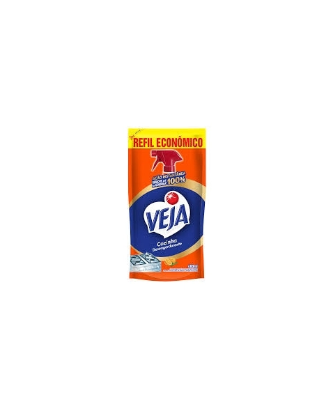 LIMPADOR DESENGORDURANTE COZINHA LARANJA VEJA SACHÊ 400ML REFIL ECONÔMICO