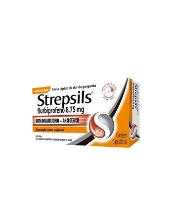 STREPSILS 8,75MG CAIXA COM 16 PASTILHAS LARANJA