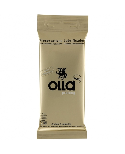 PRESERVATIVO LUBRIFICADO OLLA COM 6 PROLONG