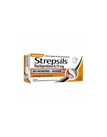 STREPSILS 8,75MG CAIXA COM 8 PASTILHAS LARANJA