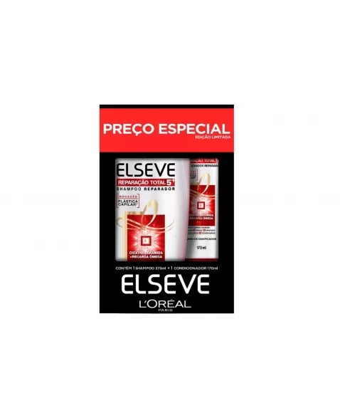 KIT SHAMPOO 375ML + CONDICIONADOR REPARACAO TOTAL 5 170ML