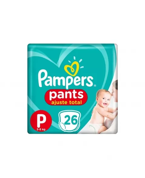 FRALDA P&GDESCARTÁVEL INFANTIL PANTS PAMPERS AJUSTE TOTAL P PACOTE 26 UNIDADES