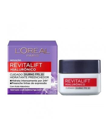 CREME FACIAL ANTI-IDADE REVITALIFT 30G HIALURÔNICO DIURNO FPS20 L\`ORÉAL