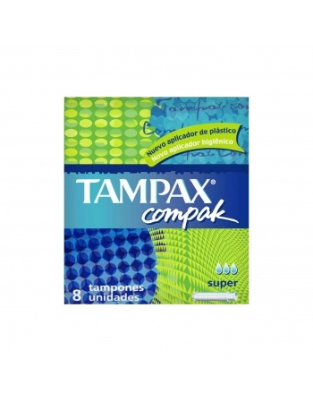 ABSORVENTE INTERNO COM APLICADOR TAMPAX P&G COMPAK SUPER CAIXA 8 UNIDADES