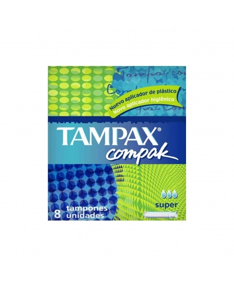 ABSORVENTE INTERNO COM APLICADOR TAMPAX P&G COMPAK SUPER CAIXA 8 UNIDADES