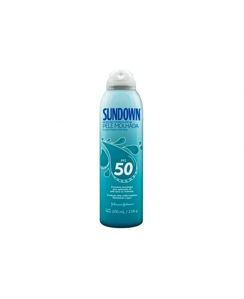 PROTETOR SOLAR JOHNSON & JOHNSON SUNDOWN PELE MOLHADA SPRAY FPS 50 200ML