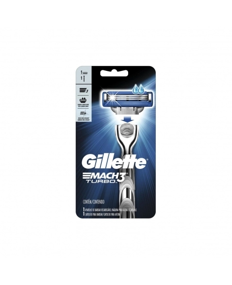 APARELHO DE BARBEAR P&G MACH 3 TURBO REGULAR COM 1UN