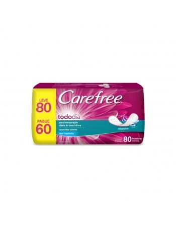 ABSORVENTE SEM ABAS SEM FRAGRÂNCIA CAREFREE TODODIA LEVE 80 PAGUE 60