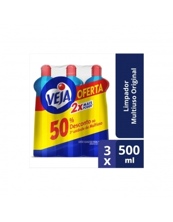 PACK LIMPADOR MULTIUSO ORIGINAL VEJA SQUEEZE 3 UNIDADES 500ML