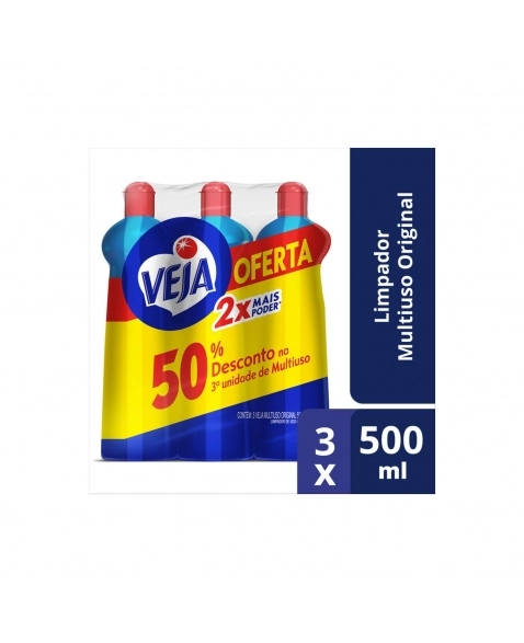 PACK LIMPADOR MULTIUSO ORIGINAL VEJA SQUEEZE 3 UNIDADES 500ML