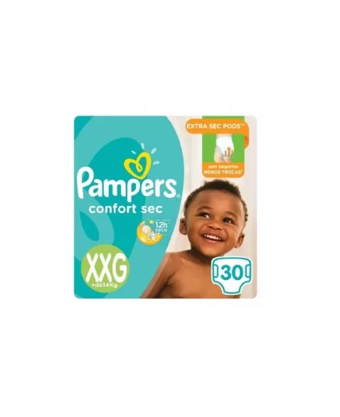 FRALDA DESCARTÁVEL INFANTIL PAMPERS CONFORT SEC XXG PACOTE 30 UNIDADES