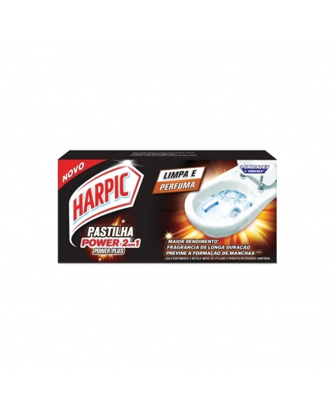 DETERGENTE SANITÁRIO PASTILHA ADESIVA HARPIC POWER PLUS 3 UNIDADES DE 9GR