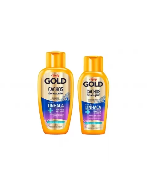 KIT SHAMPOO 275ML + CONDICIONADOR 175ML NIELY GOLD CACHOS DO SEU JEITO