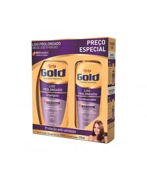 KIT SHAMPOO + CONDICIONADOR NIELY GOLD LISO PROLONGADO