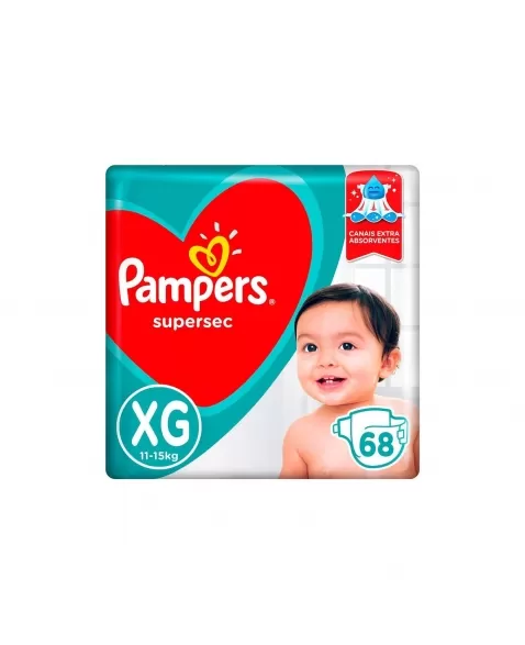 FRALDA INFANTIL P&G PAMPERS SUPERSEC XG 2PCT COM 68UN