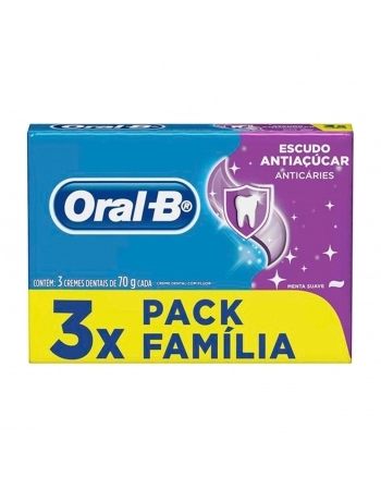 KIT CREME DENTAL P&G ORAL-B ESCUDO ANTIAÇÚCAR ORAL-B 3 PACK