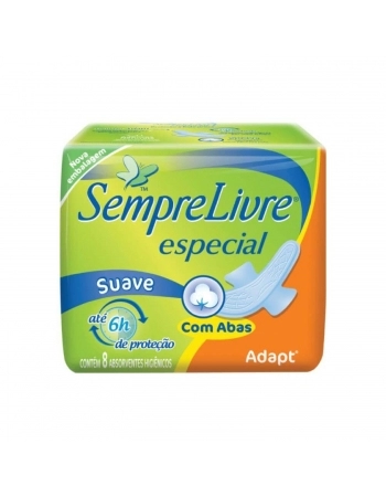 ABSORVENTE INTIMO JOHNSON & JOHNSON SEMPRE LIVRE SUAVE ESPECIAL COM ABAS 8UN