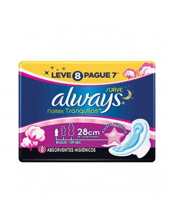 ABSORVENTE P&G ALWAYS EXTERNO NOITE SUAVE 28 CM 8UN