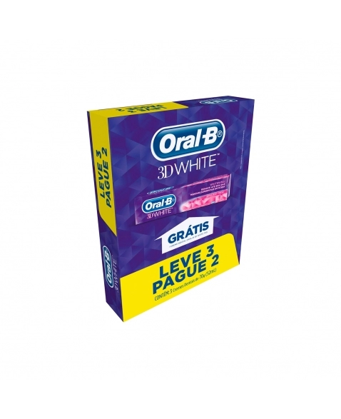 PACK CREME DENTAL P&G ORAL B 3D WHITE BROLLIANT FRESH 70G LEVE 3 PAGUE 2