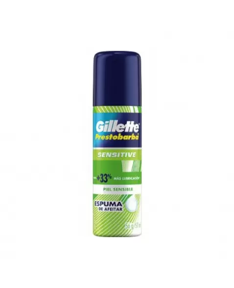 ESPUMA DE BARBEAR P&G GILLETTE PRESTOBARBA SENSITIVE 56G