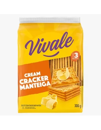 Biscoito Cream Cracker Vivale Manteiga Pacote com 300g